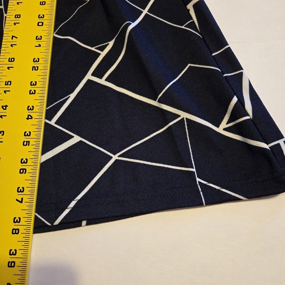 iHot Navy Blue 3/4 Sleeve Midi Pockets Fit and Flare A-Line Swing Dress Sz XL - Picture 14 of 16
